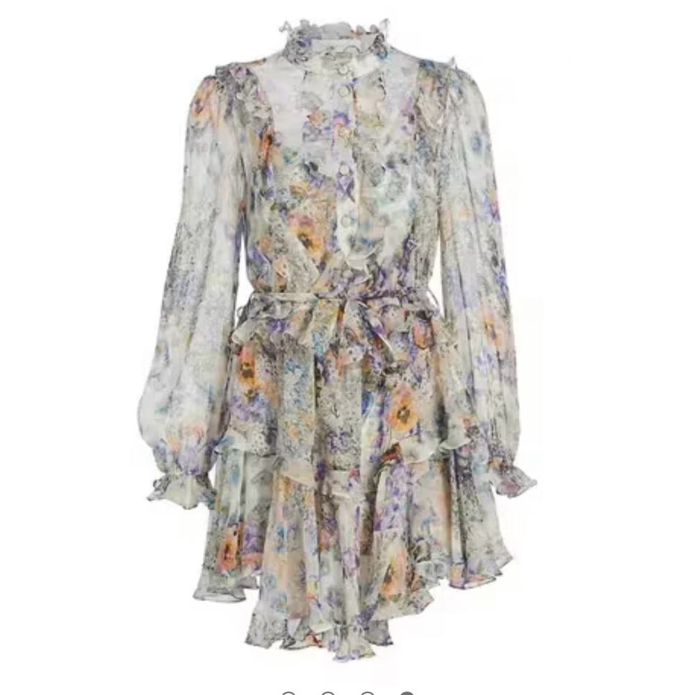 Zimmermann Multicolor Floral Long Sleeve Dress